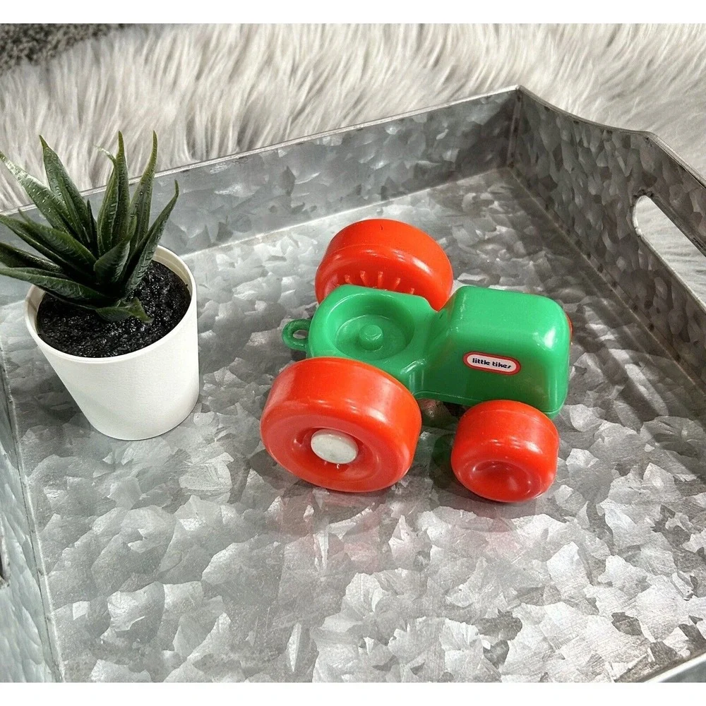 Vintage 80s 90s Little Tikes Toddle‎ Tots Green Tractor Vehicle